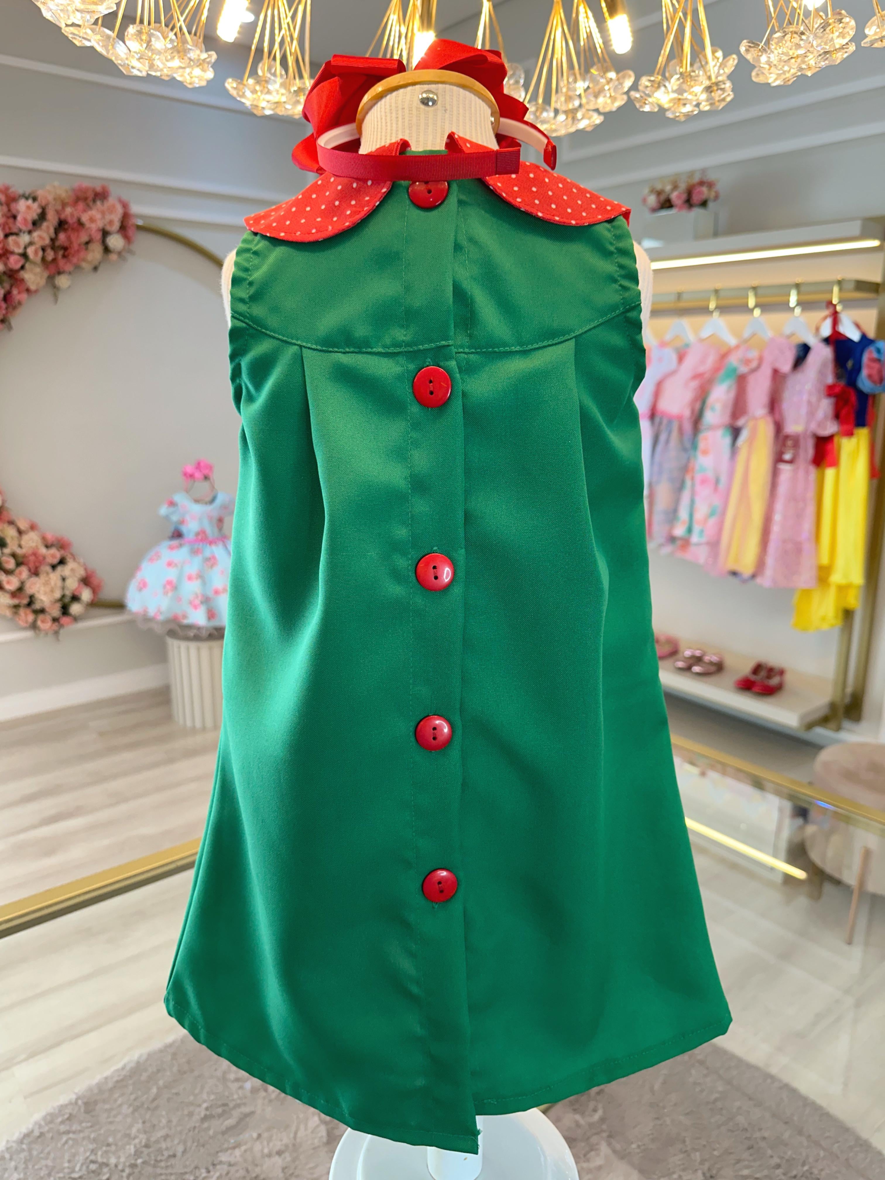 Fantasia Infantil Chiquinha Verde e Vermelho Festas