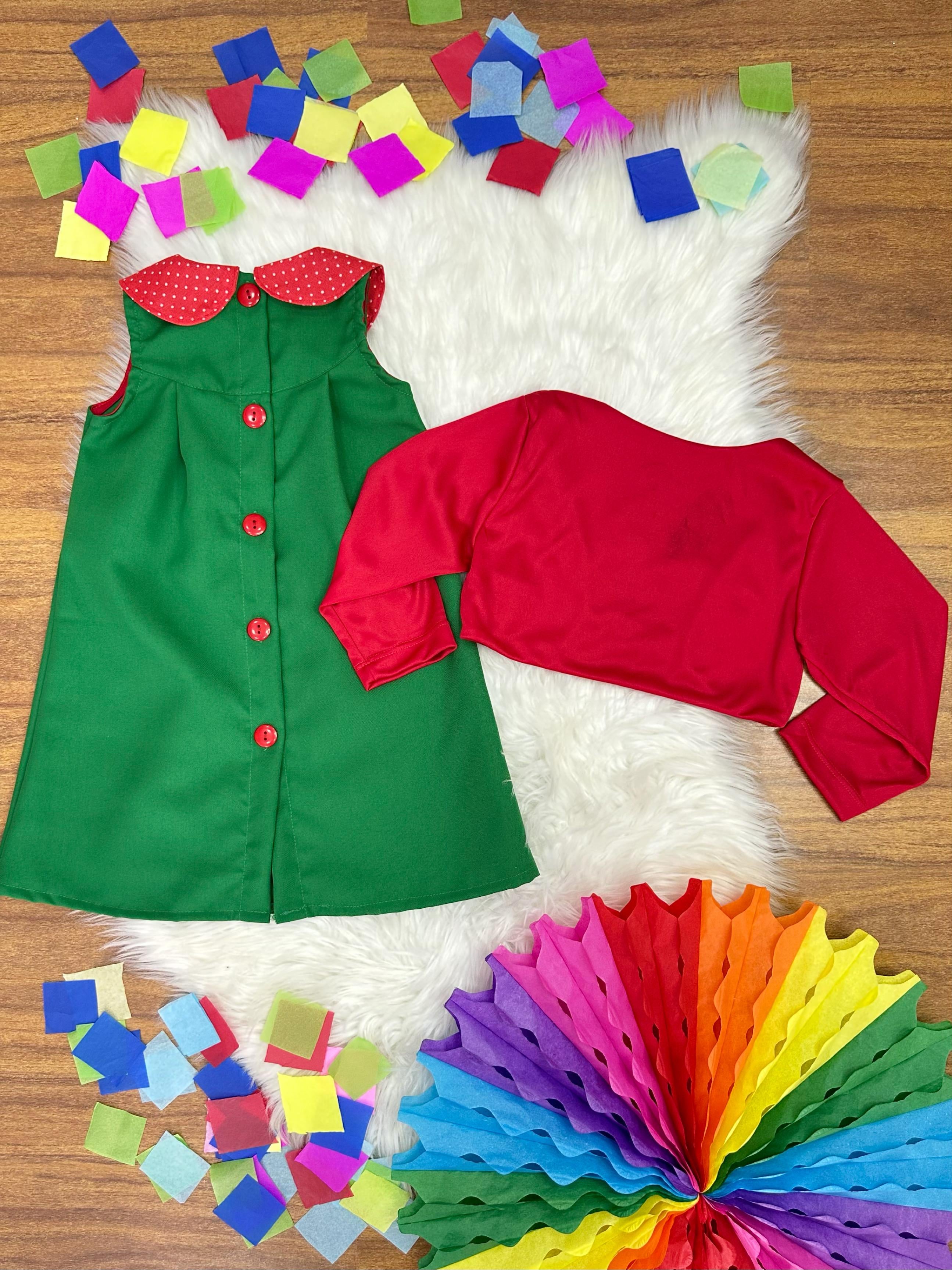 Fantasia Infantil Chiquinha Verde e Vermelho Festas