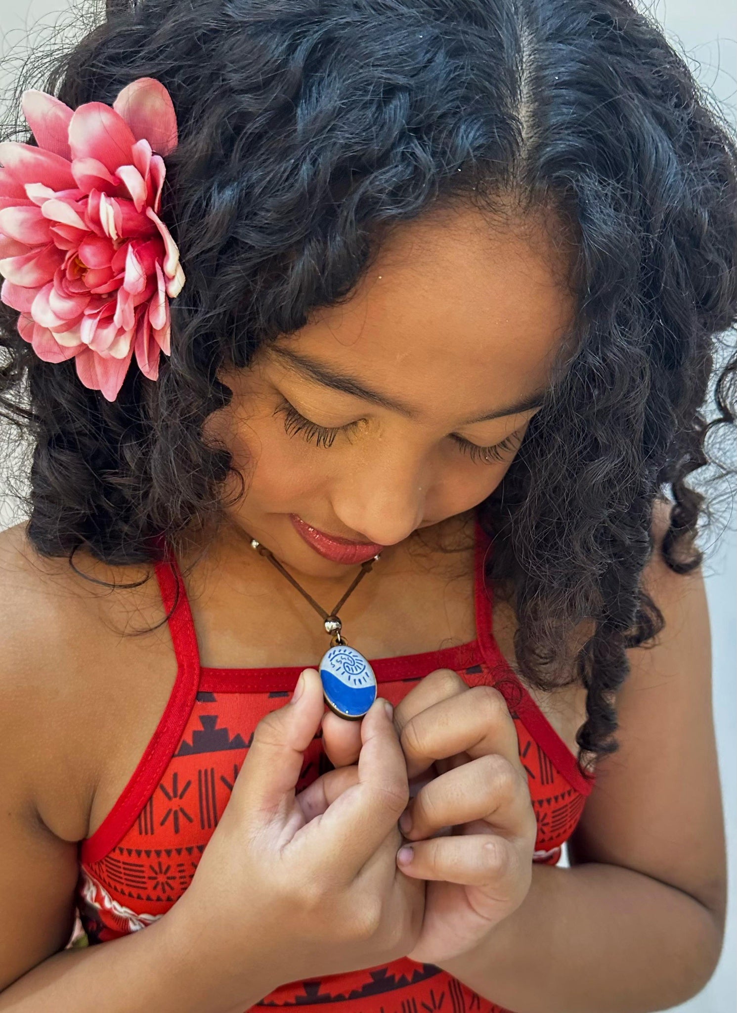 Fantasia Infantil Moana Com Colar e Cinto Faixa Festas