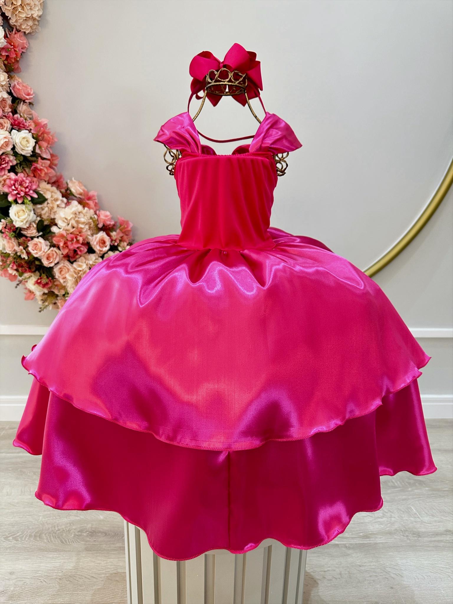 Fantasia Infantil Princesa Aurora Bela Adormecida Barbie Pink