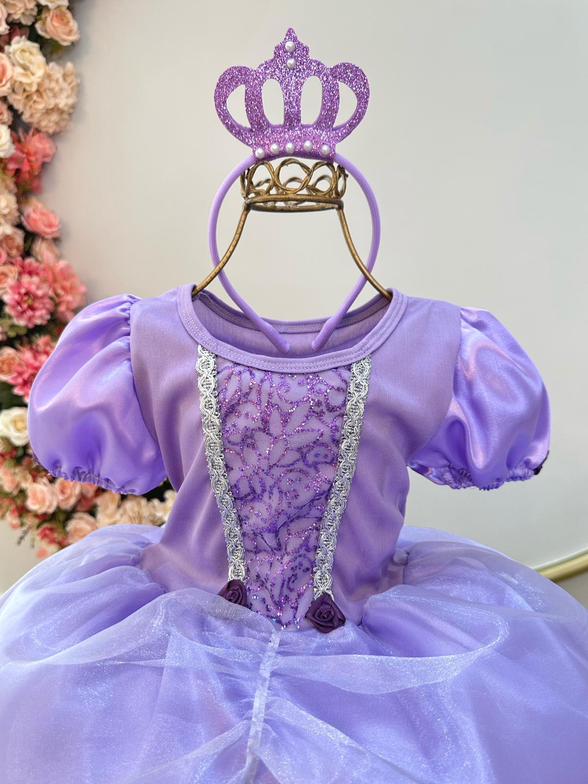 Fantasia Infantil Princesa Sofia com Tiara e Luva