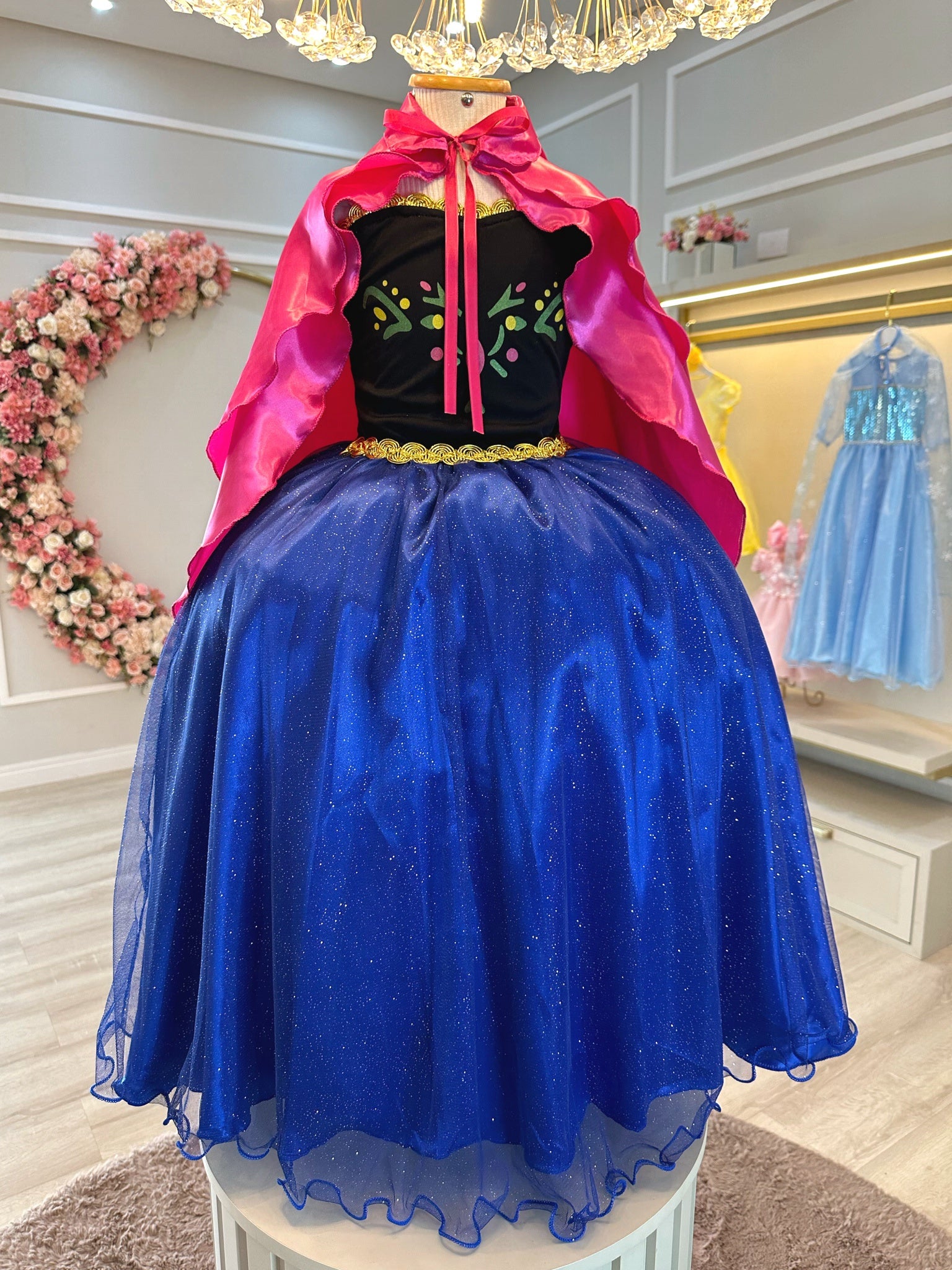 Fantasia Infantil Princesas Anna Frozen C/ Capa Luxo Festas