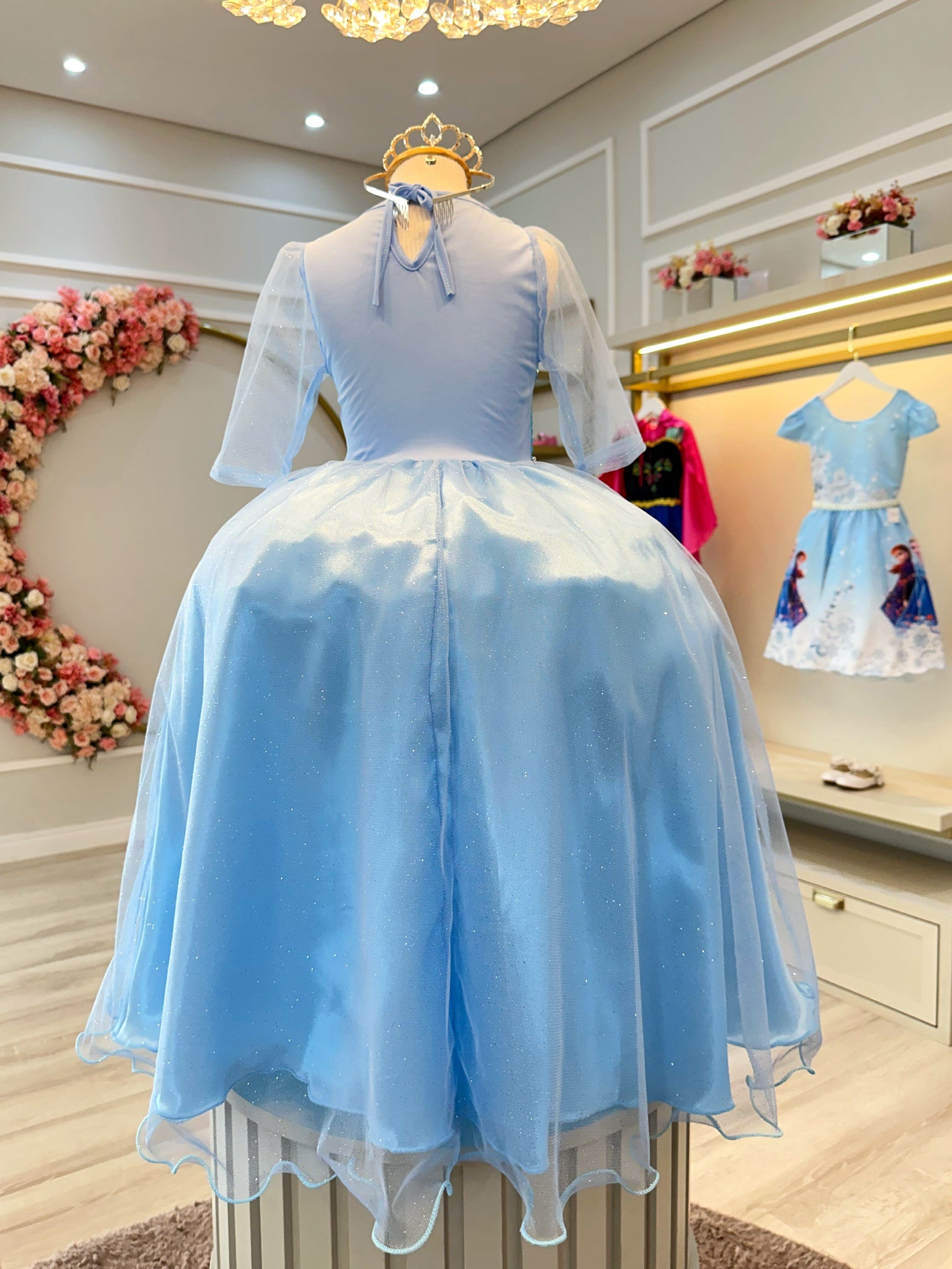 Fantasia Infantil Princesas Elsa Frozen C/ Capa Luxo Festas