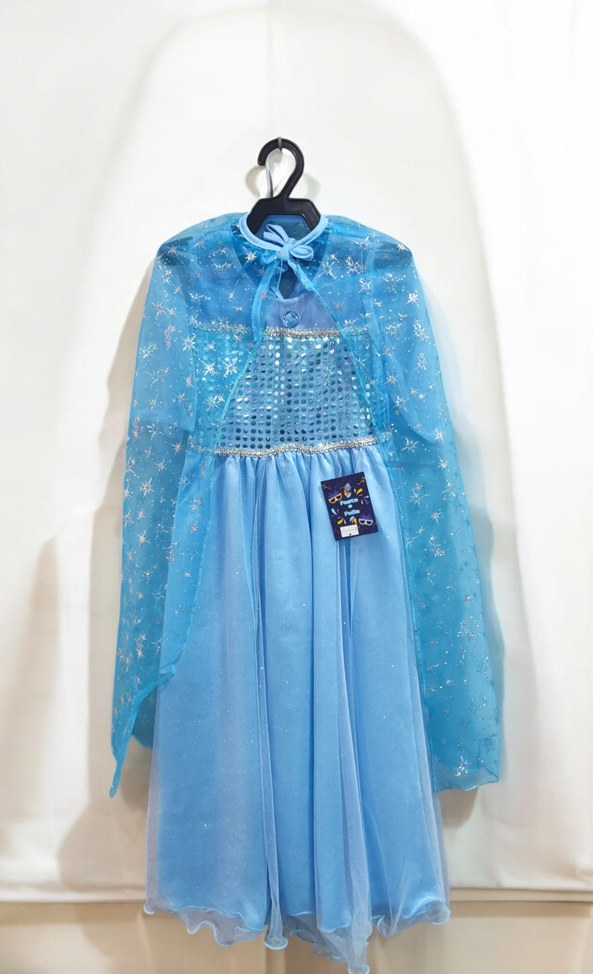 Fantasia Infantil Princesas Elsa Frozen Com Capa Festas Luxo