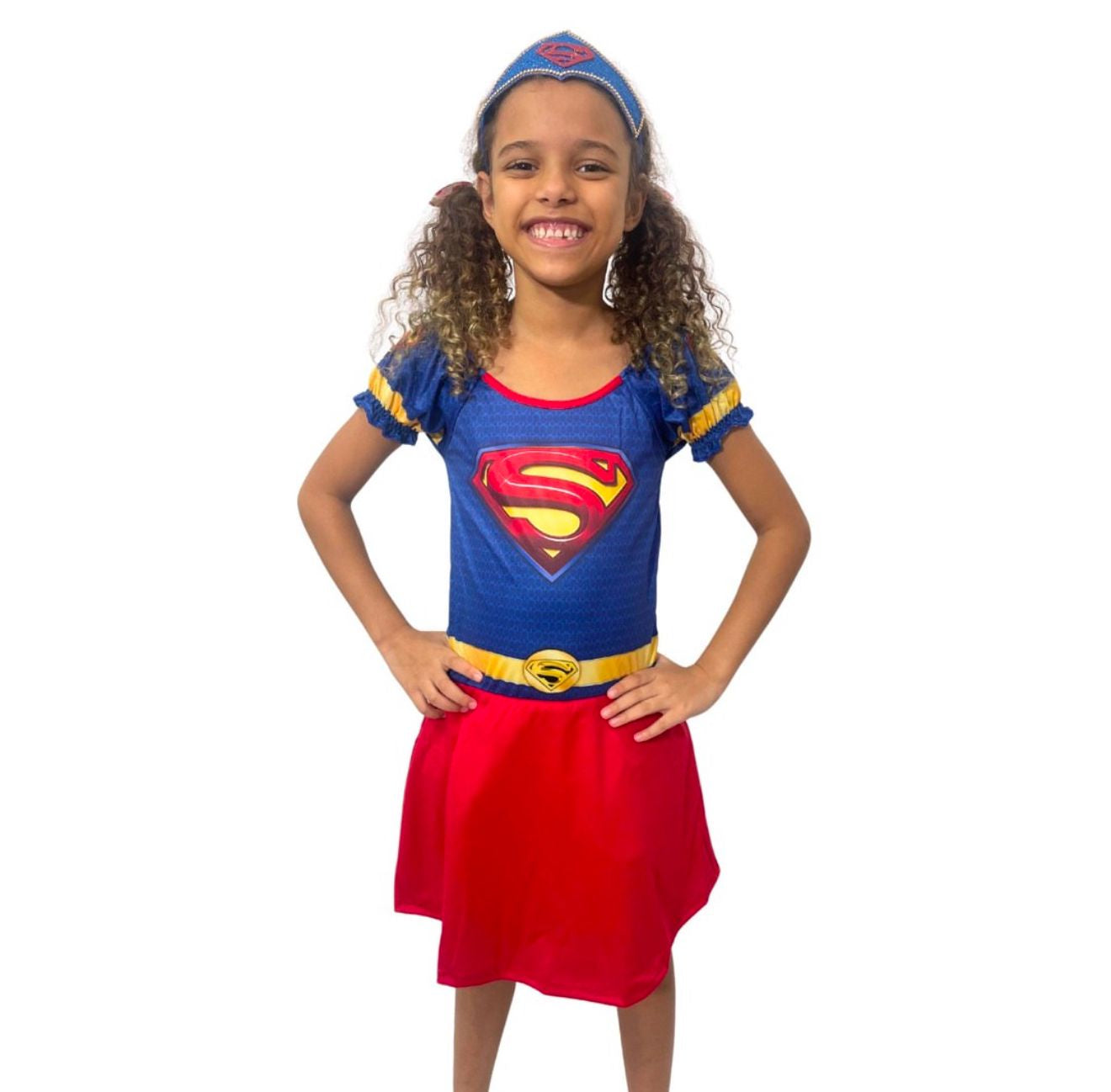 Fantasia Infantil Supergirl Com Tiara Festas