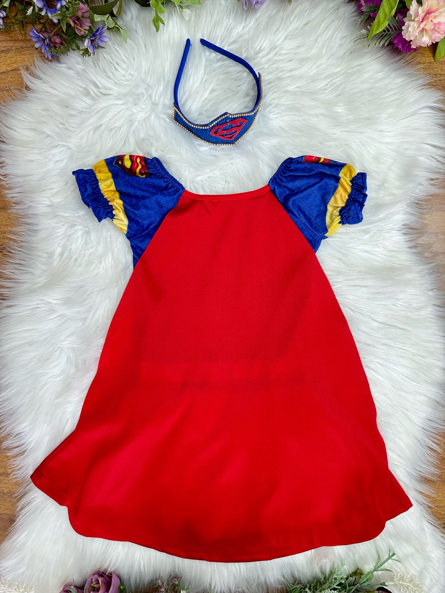 Fantasia Infantil Supergirl Com Tiara Festas