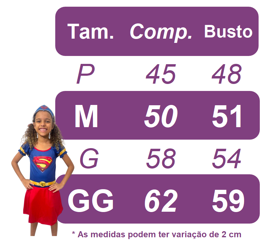 Fantasia Infantil Supergirl Com Tiara Festas
