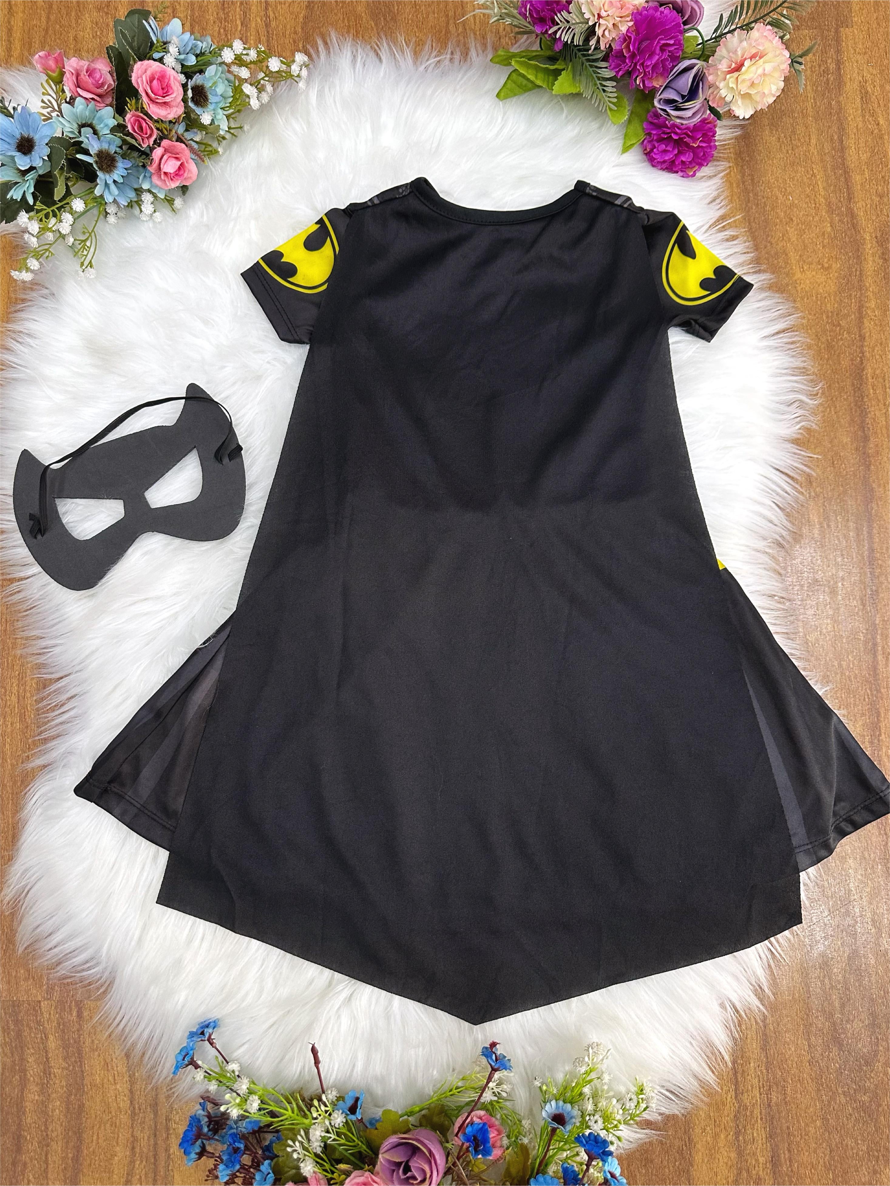 Fantasia Infantil Temática da Batgirl Com Máscara Festas