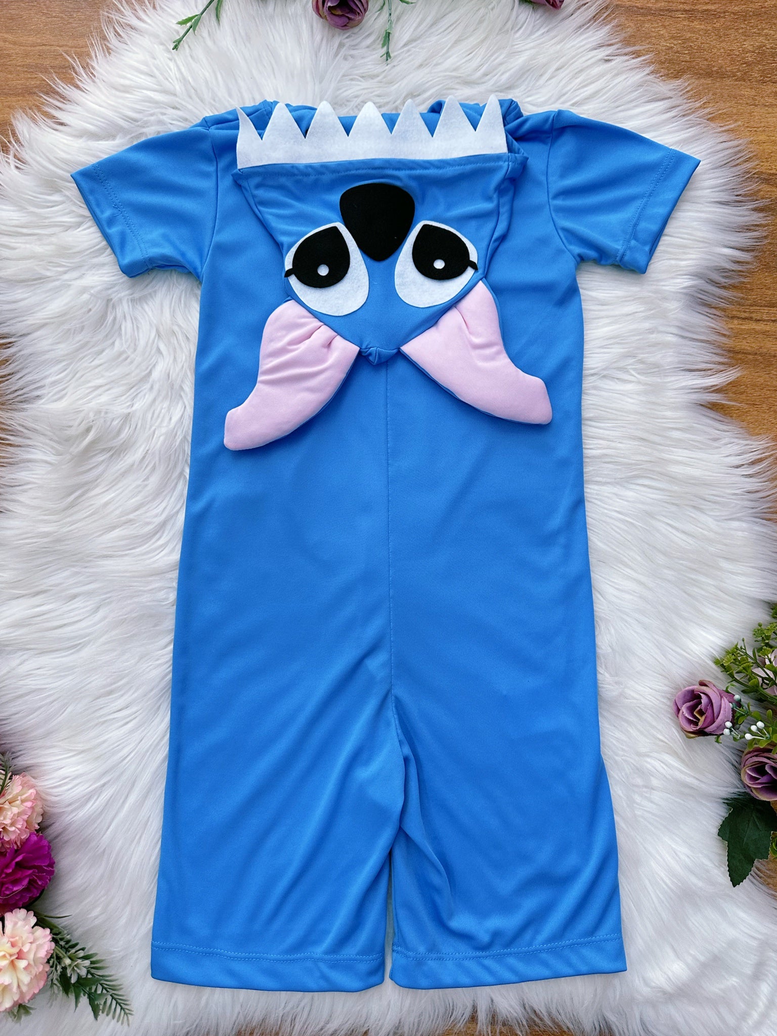 Fantasia Infantil Temático do Stitch Angel Lilo Azul