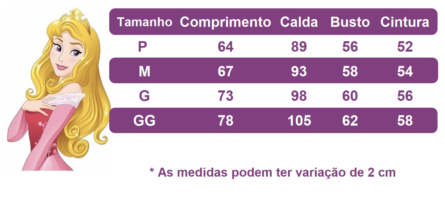 Kit Princesa Fantasia Infantil Aurora Com Luva e Tiara Festa