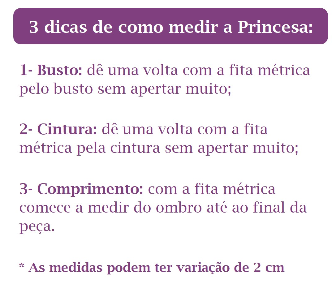 Vestido Fantasia Infantil Branca de Neve Capa e Tiara e Luva