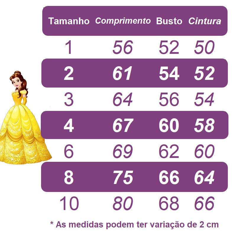 Vestido Infantil Bela e a Fera Amarelo C/ Renda Princesas