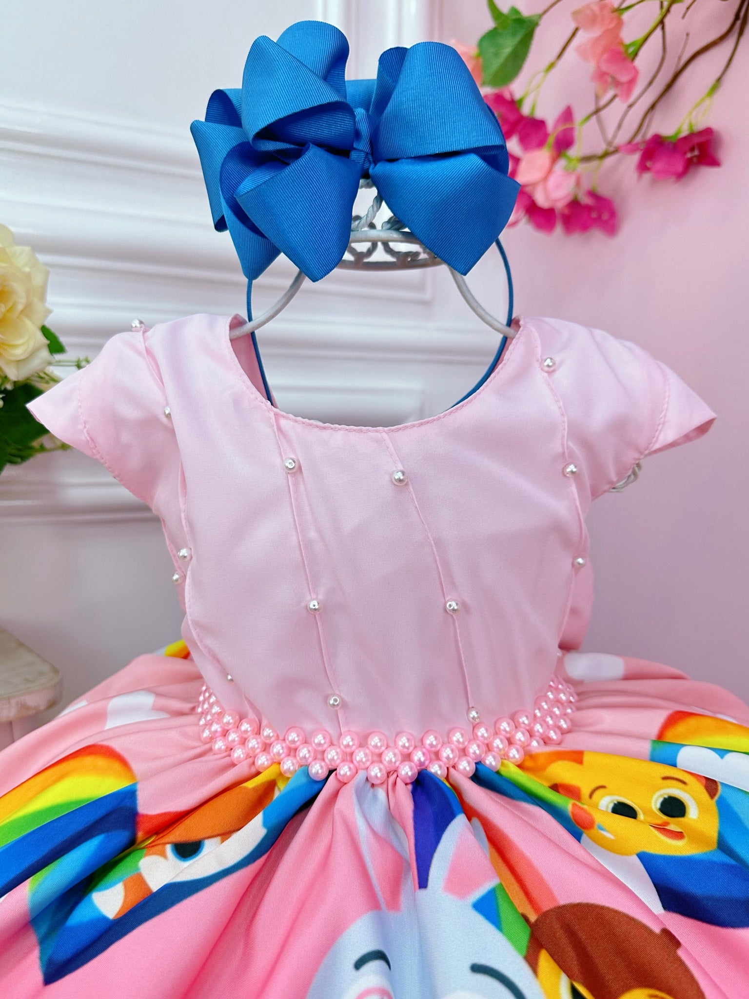 Vestido Infantil Bolofofos Busto c/ Pérolas Luxo Festas