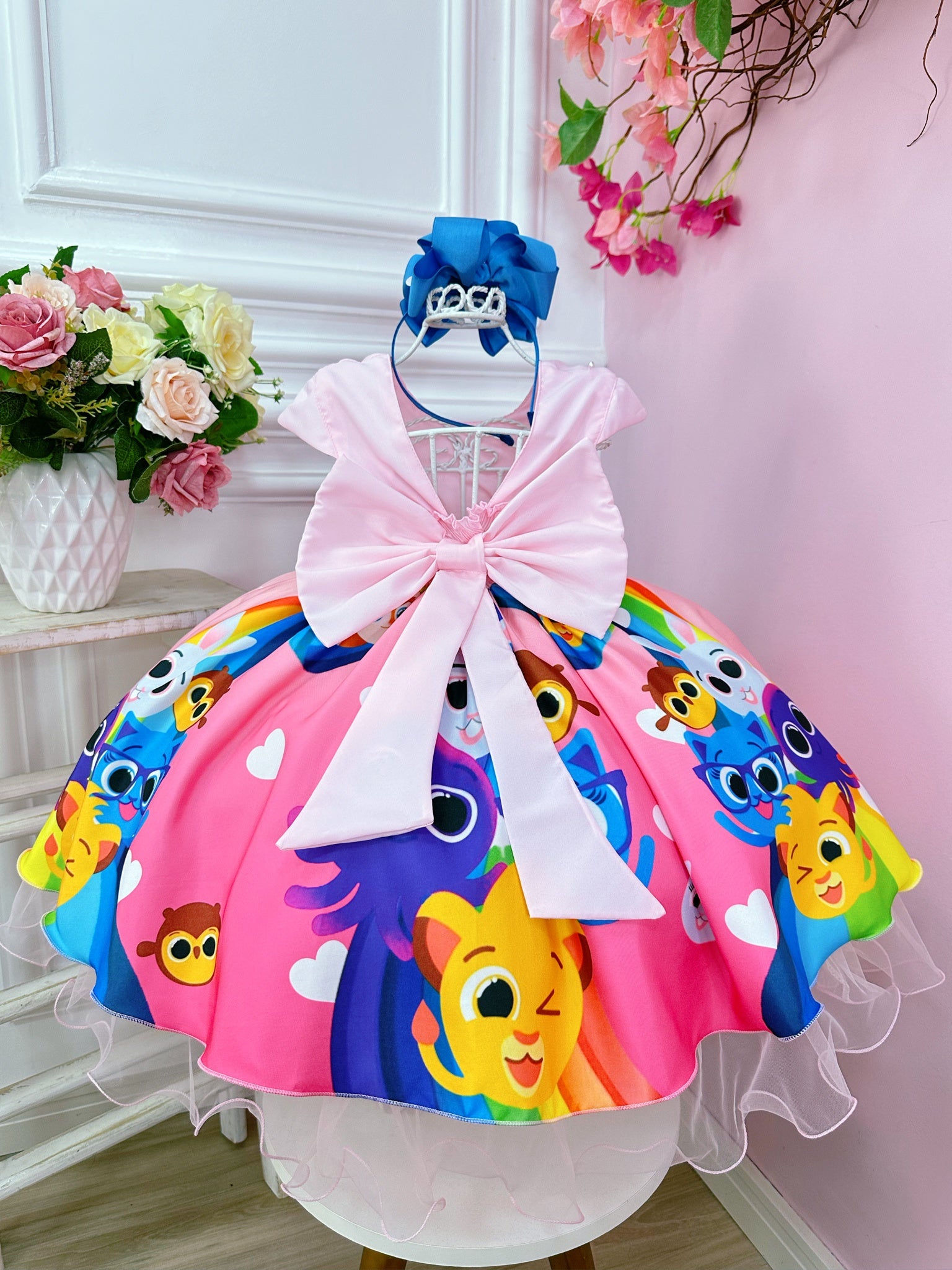 Vestido Infantil Bolofofos Busto c/ Pérolas Luxo Festas