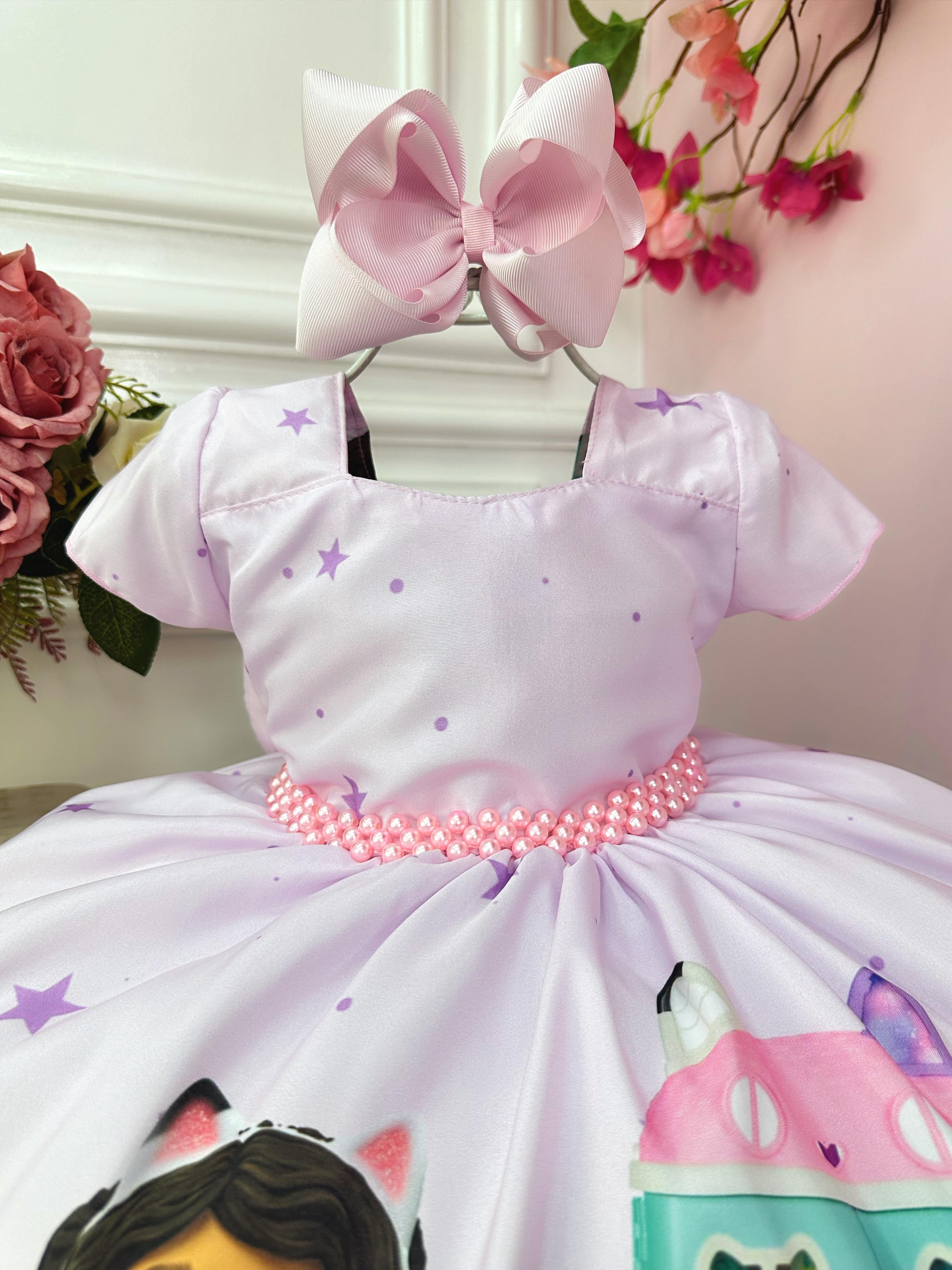 Vestido Infantil Casa Mágica da Gaby Lilás Festas