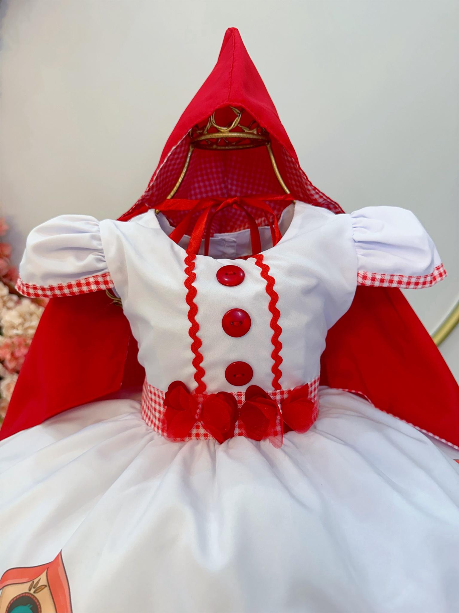 Vestido Infantil Chapeuzinho Vermelho C/ Capuz