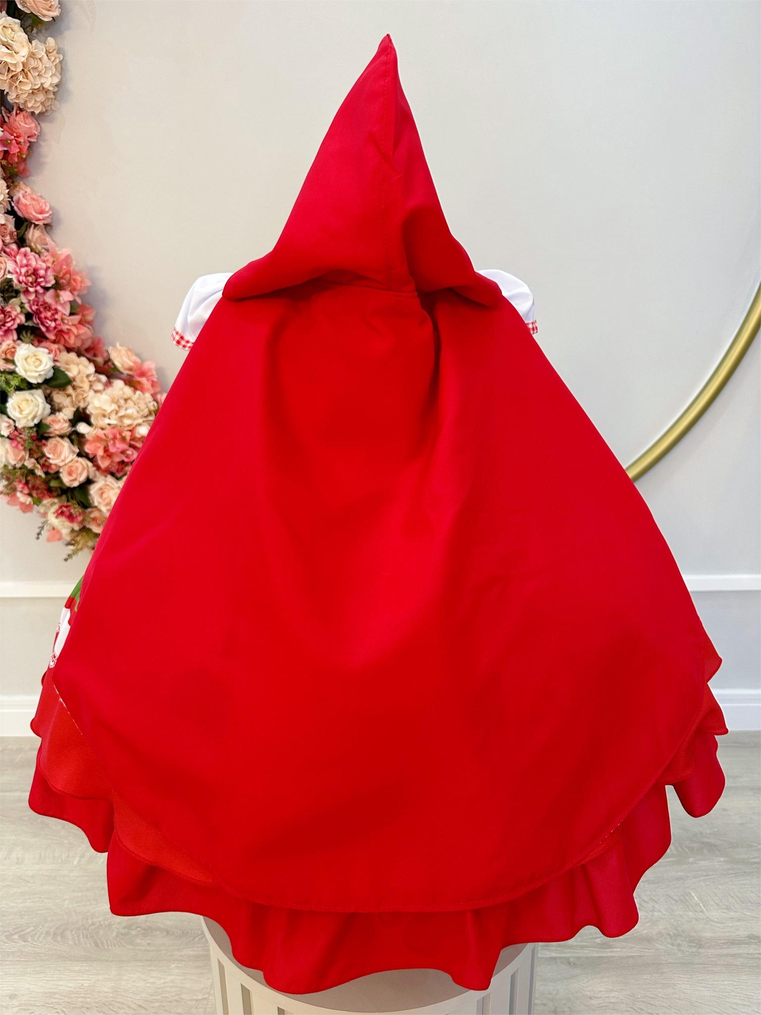 Vestido Infantil Chapeuzinho Vermelho C/ Capuz