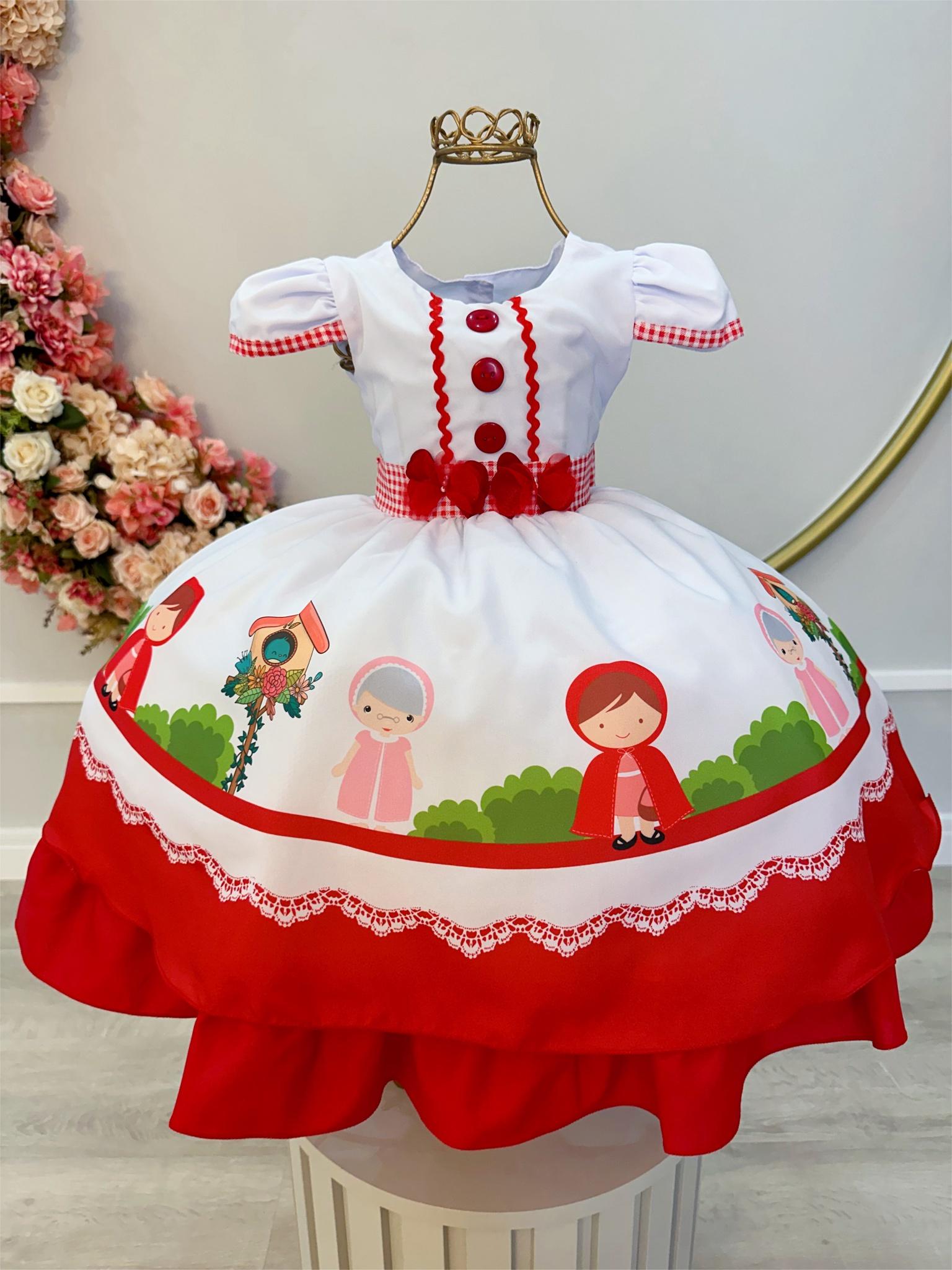 Vestido Infantil Chapeuzinho Vermelho C/ Capuz