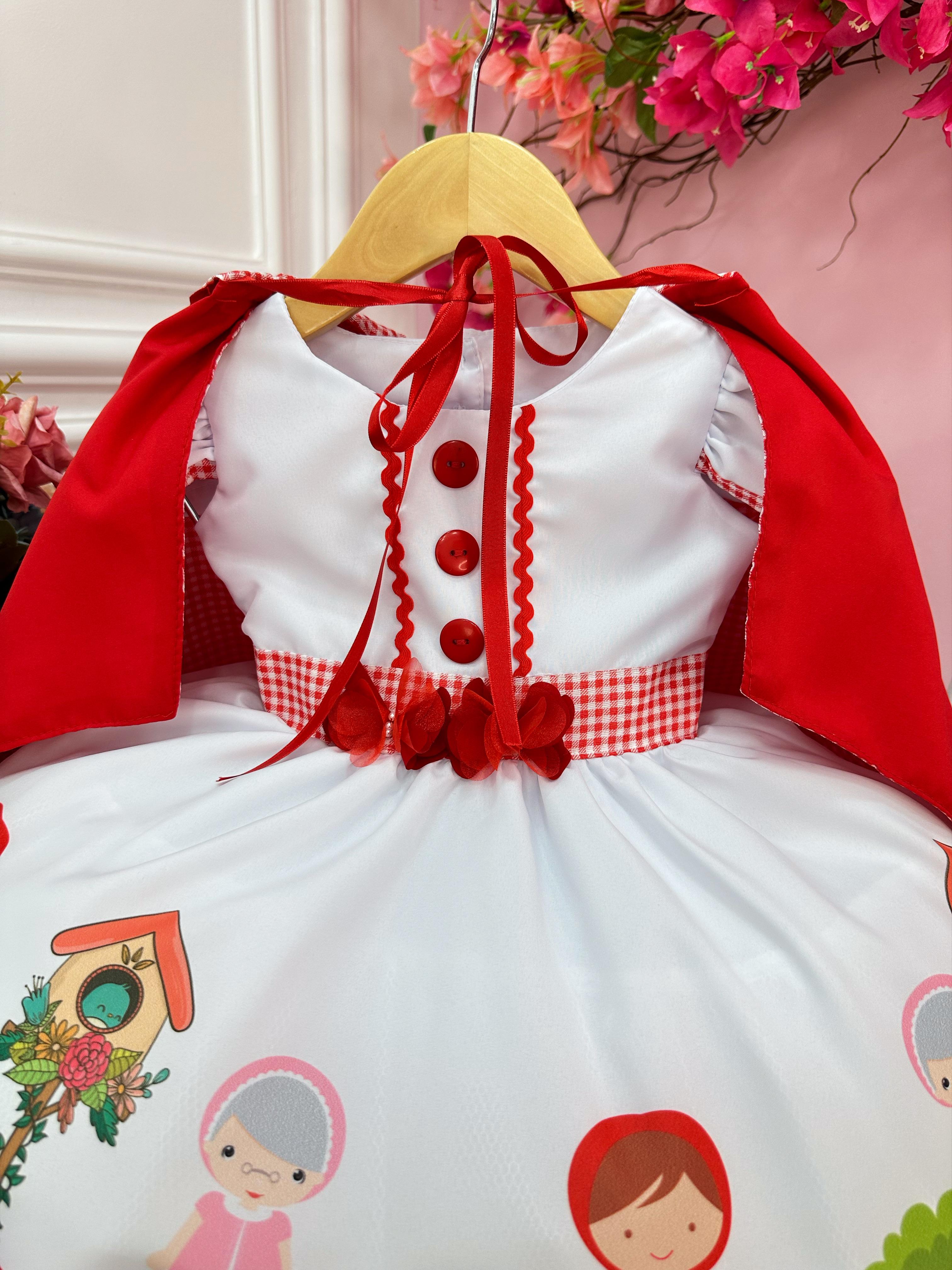 Vestido Infantil Chapeuzinho Vermelho C/ Capuz