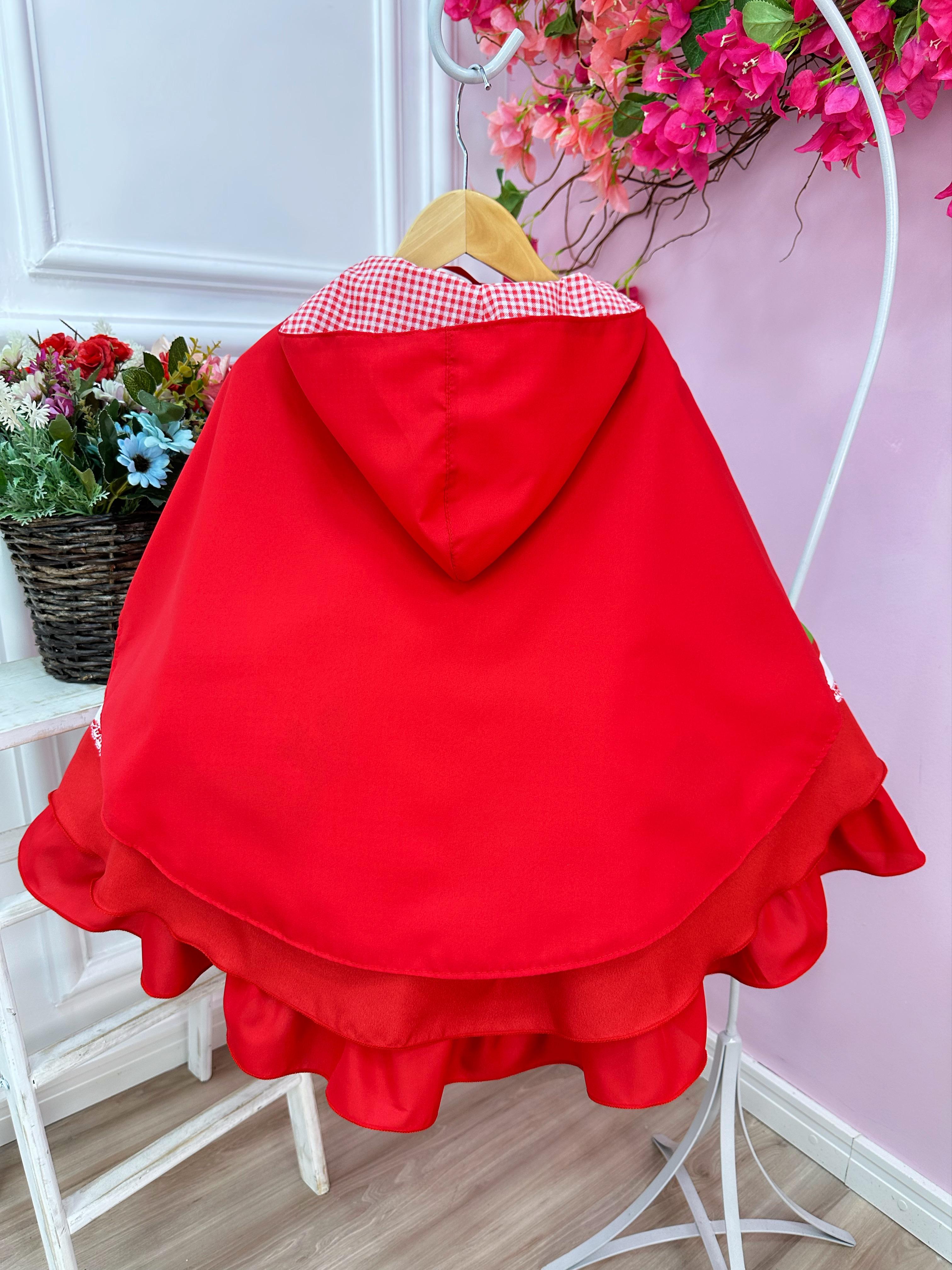 Vestido Infantil Chapeuzinho Vermelho C/ Capuz