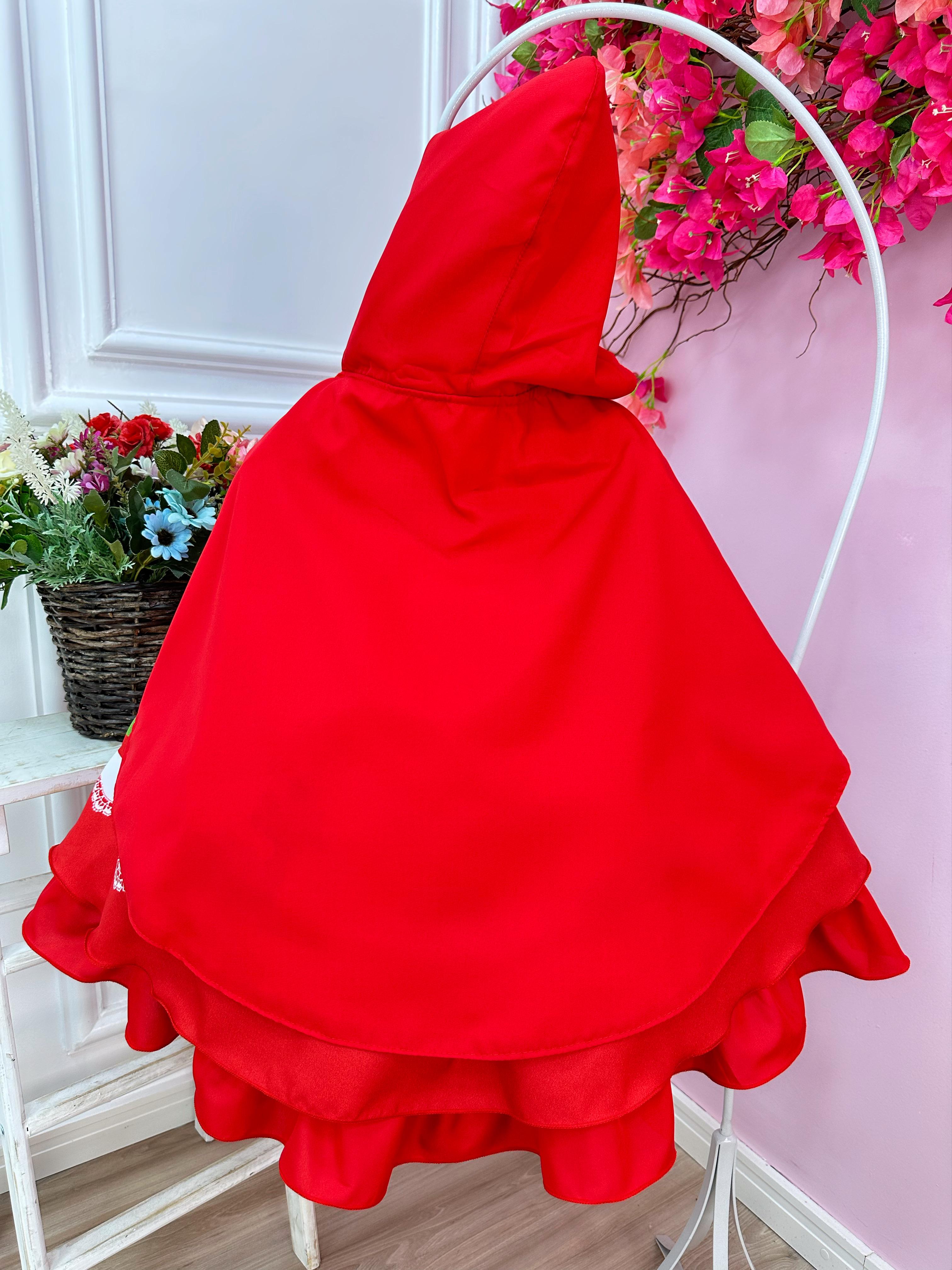 Vestido Infantil Chapeuzinho Vermelho C/ Capuz