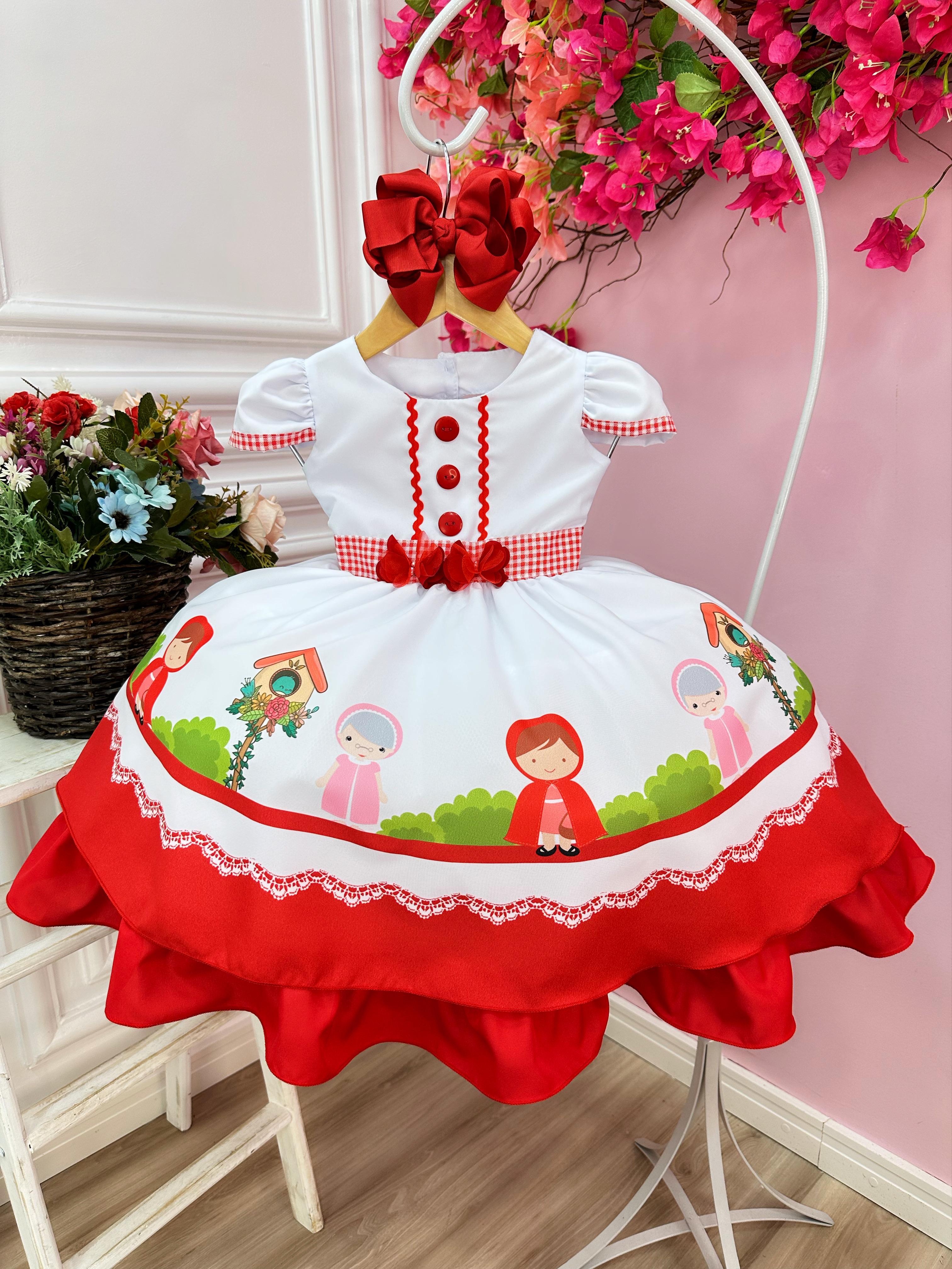 Vestido Infantil Chapeuzinho Vermelho C/ Capuz