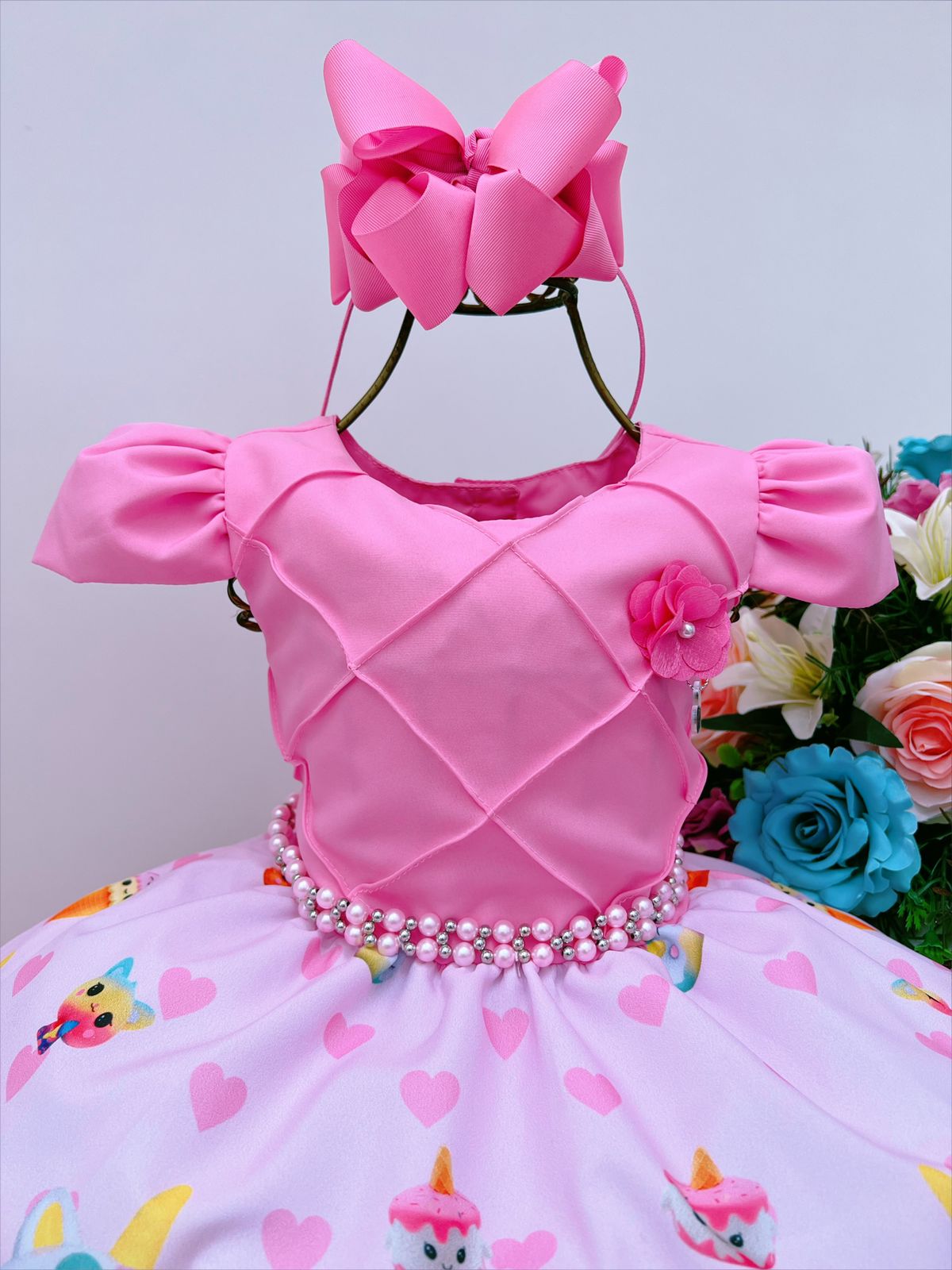 Vestido Infantil Ice Cream Rosa Chiclete