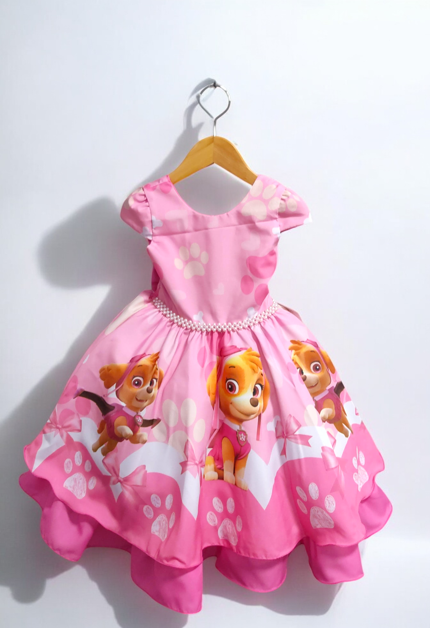 Vestido Infantil Pratulha Canina Skye C/ Pérolas Festas