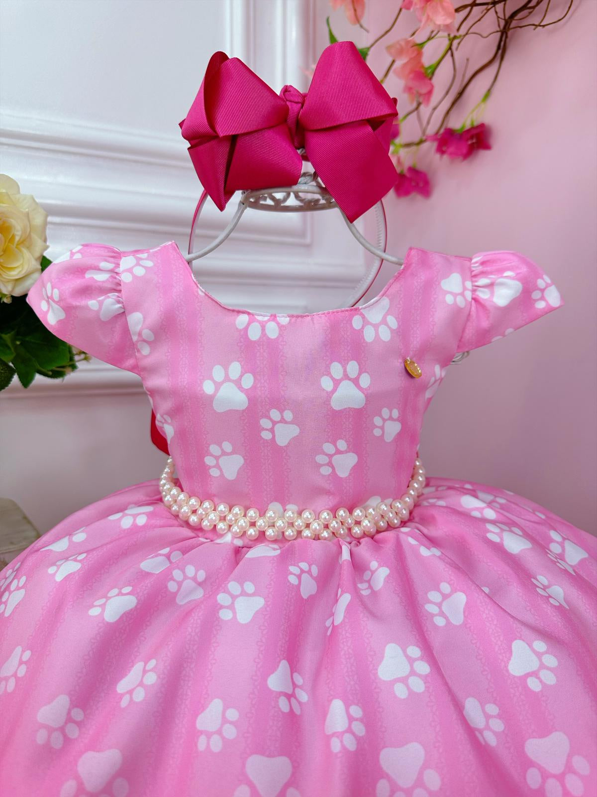 Vestido Infantil Rosa da Patrulha Canina Sky Festas