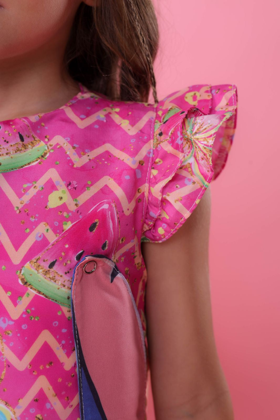 Vestido Infantil Rosa Lilo e Stitch Luxo Festas