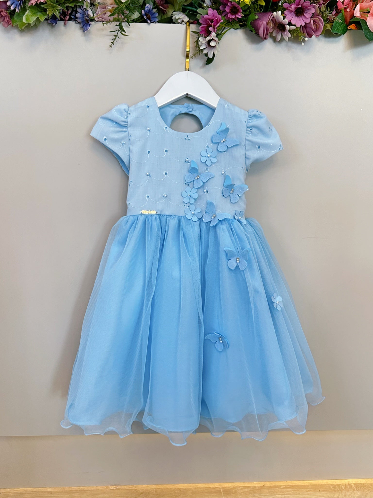 Vestido Infantil Azul Claro Jardim Encantado Daminha Festas