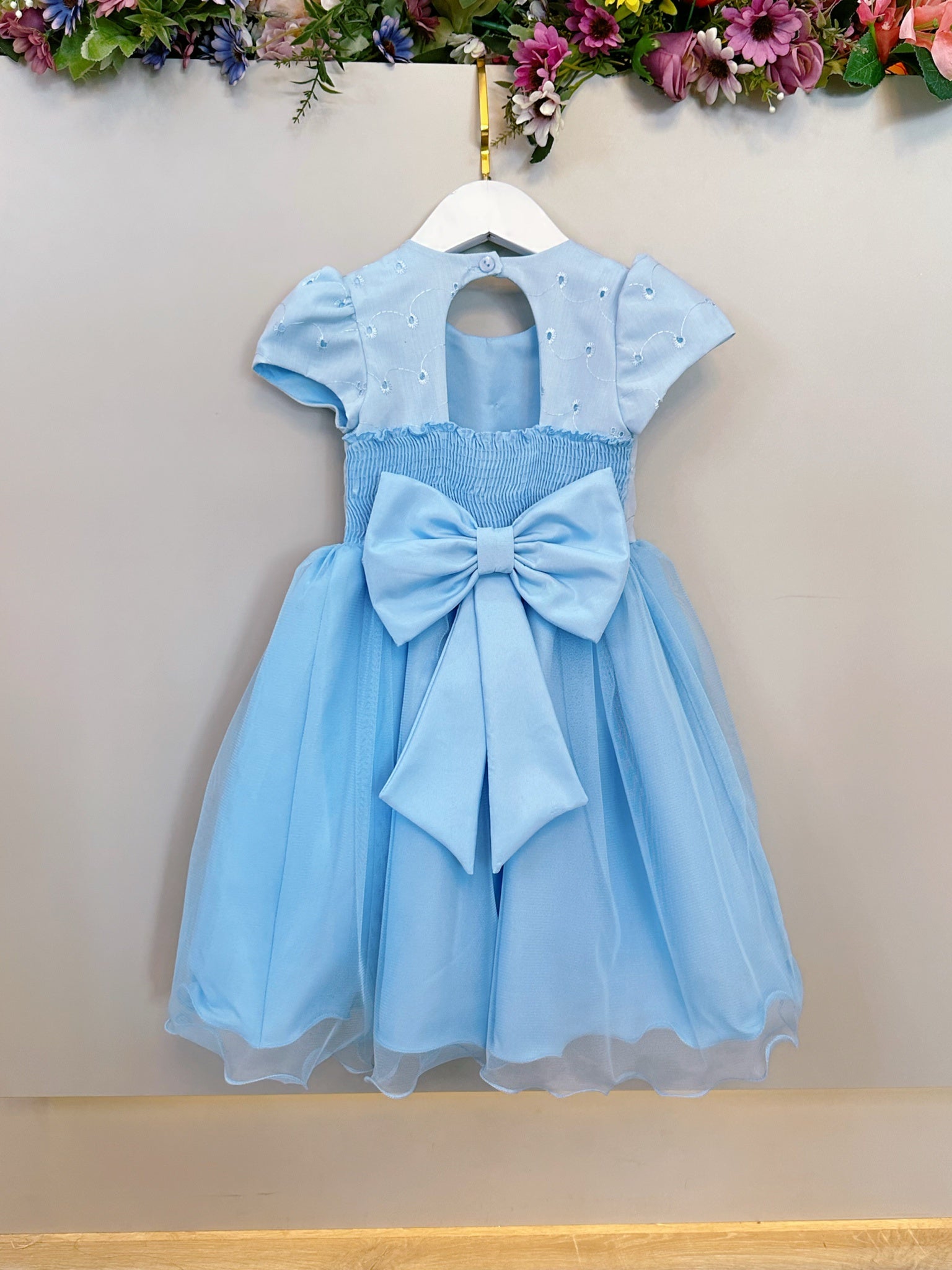 Vestido Infantil Azul Claro Jardim Encantado Daminha Festas
