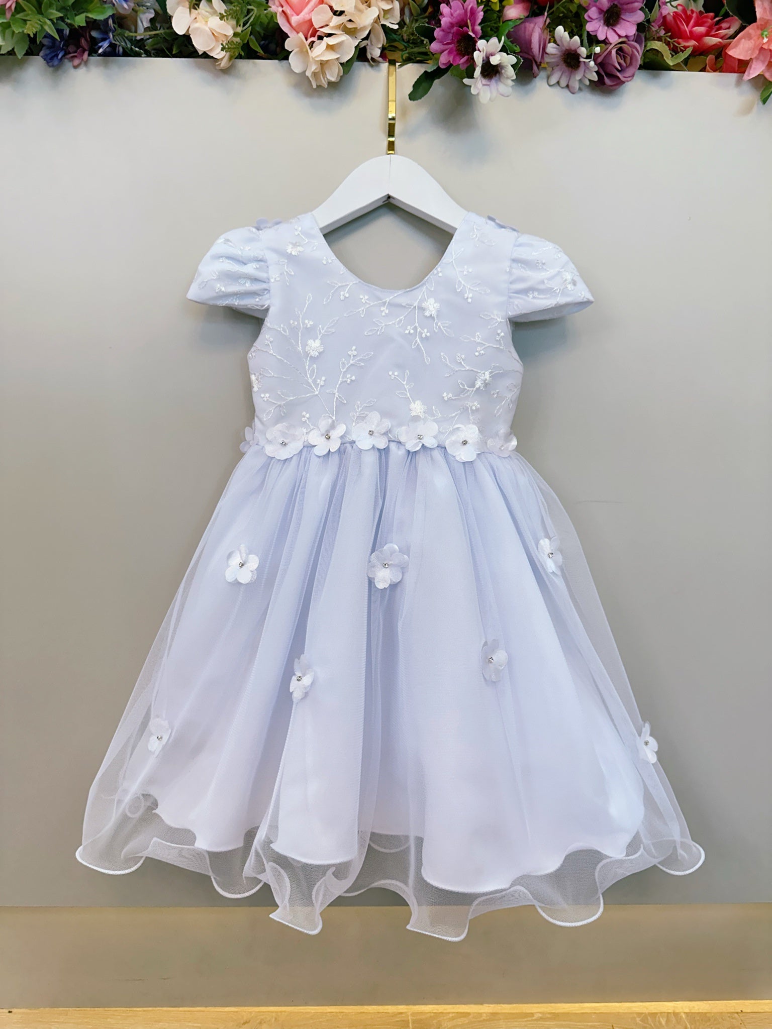 Vestido Infantil Branco Jardim Encantado Festa C/ Renda Luxo