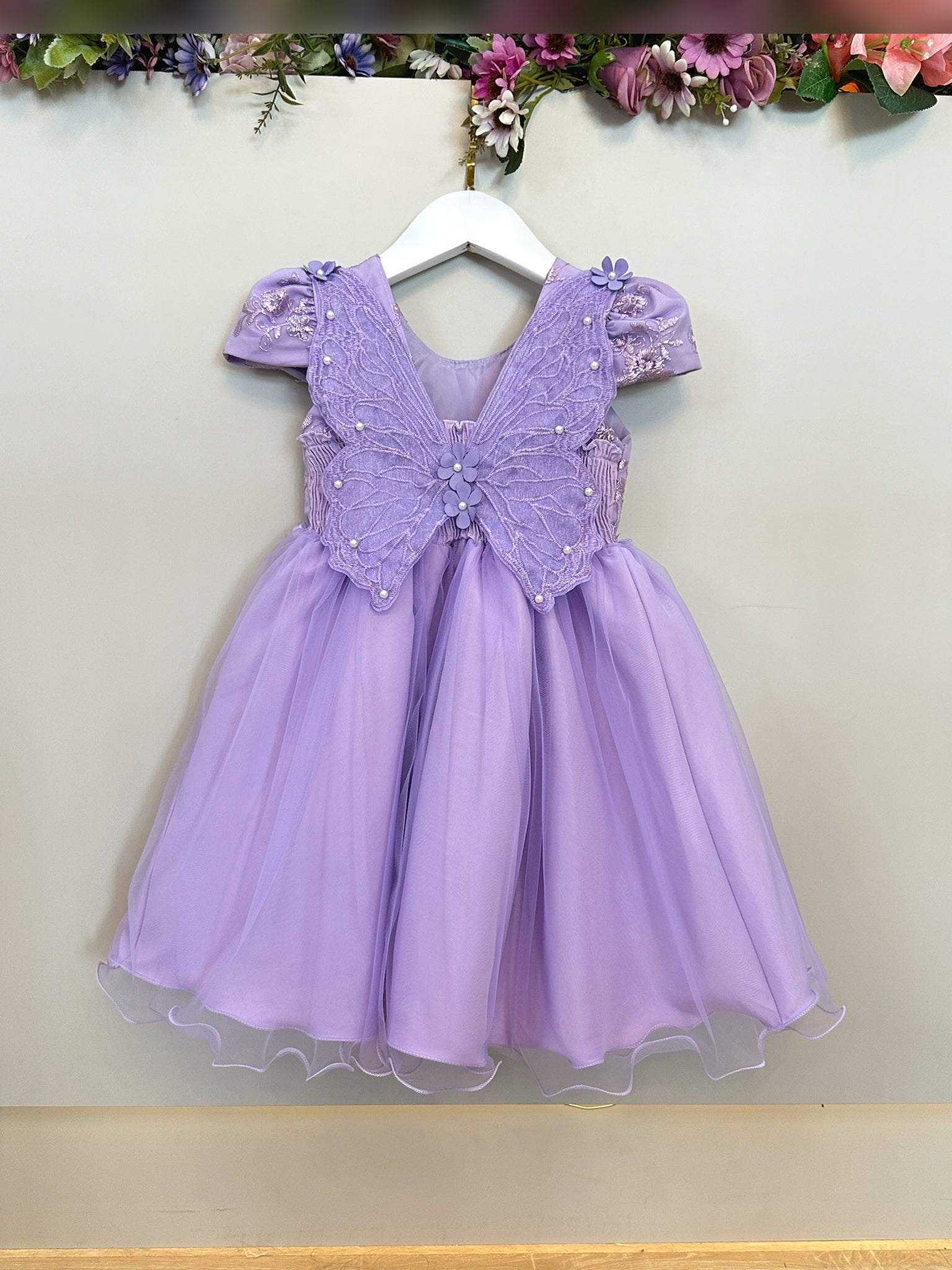 Vestido Infantil Lilás Jardim Encantado C/ Renda Damas Festa