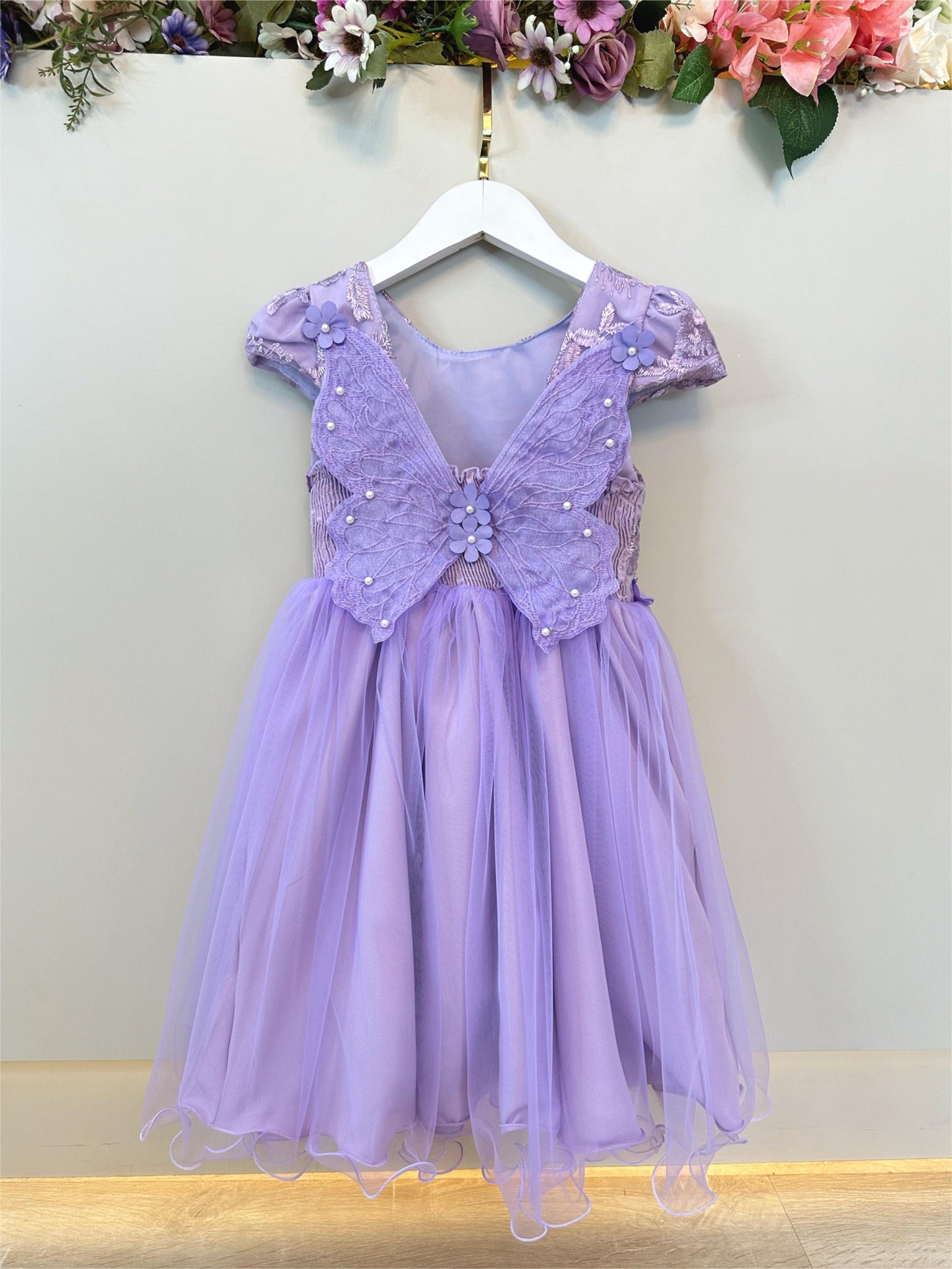 Vestido Infantil Lilás Jardim Encantado Damas Com Renda