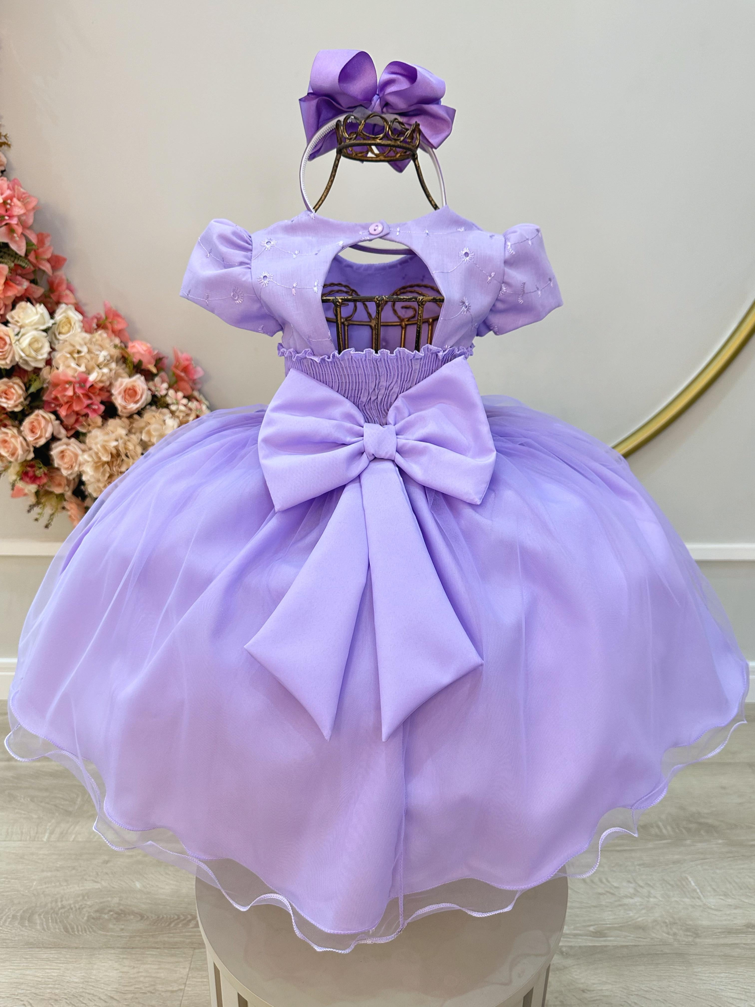 Vestido Infantil Lilás Jardim Encantado Daminha Festas