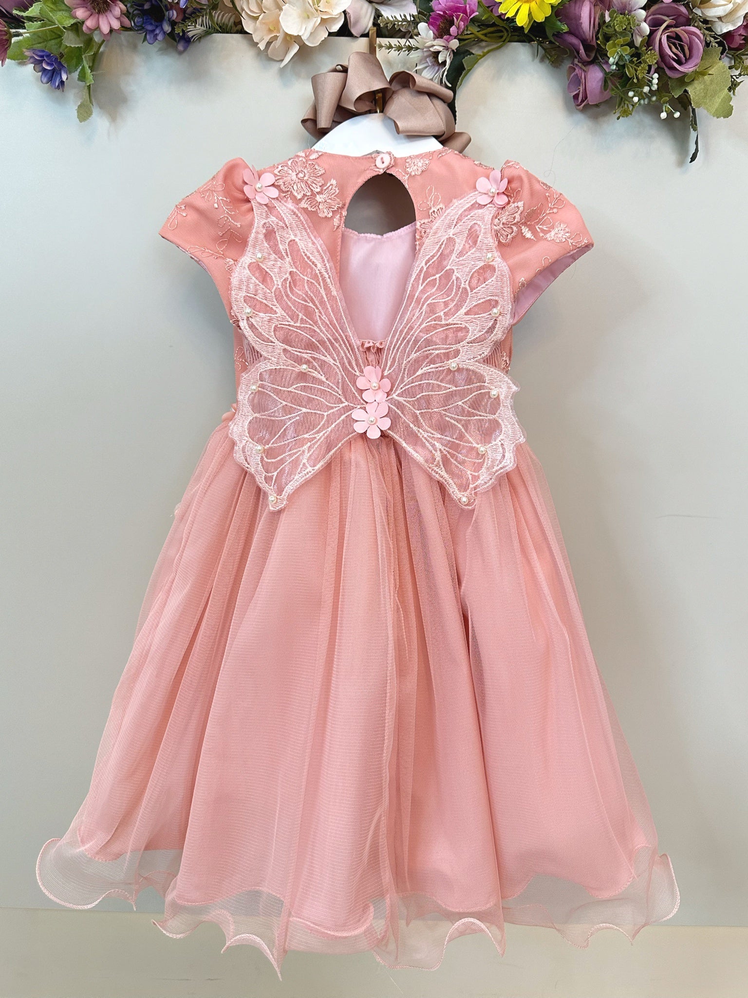 Vestido Infantil Rose Jardim Encantado Com Renda Festas