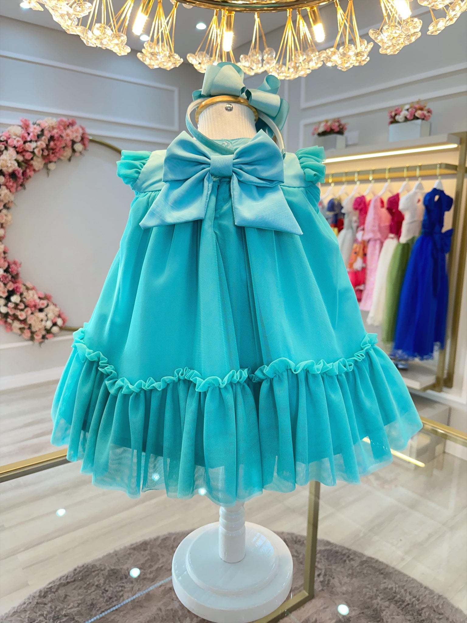 Vestido Infantil Verde Jardim Encantado Luxo